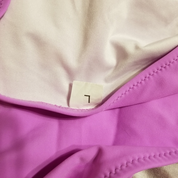 Lavender wrap around high waisted rauched swim size large - Picture 7 of 7